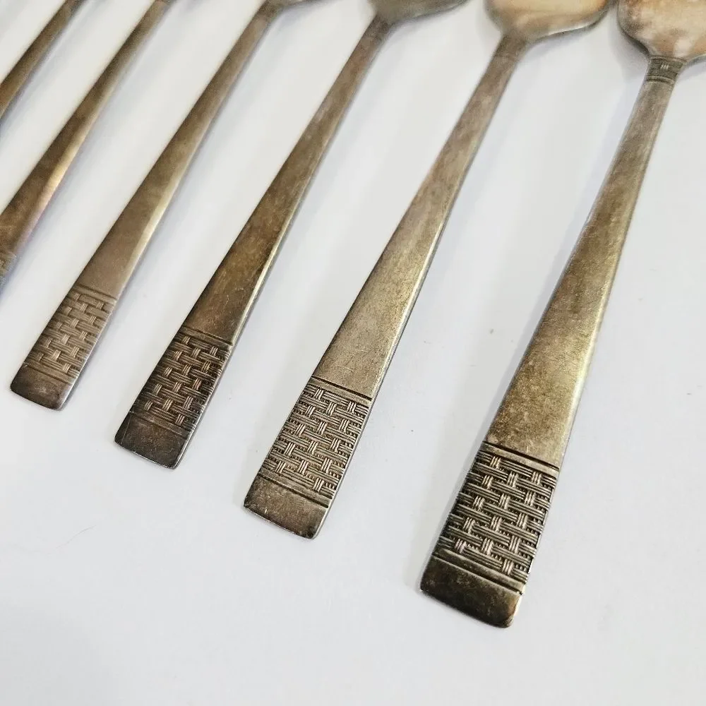 Vintage National Silver Co. Silverplate Cavalcade Pattern Salad Fork Set of 8